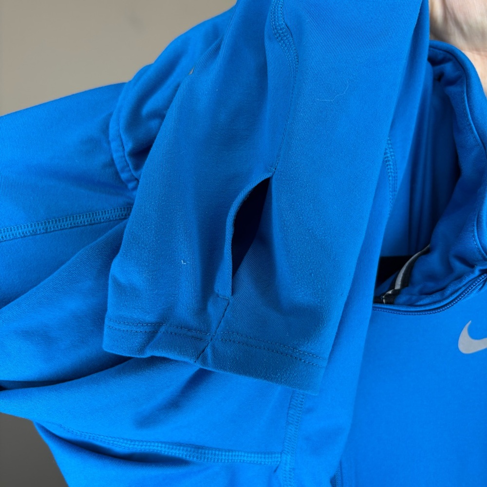 Nike Dri-Fit Quarter Zip Blue Long Sleeve Running Jacket Size XL - Picture 6 of 10